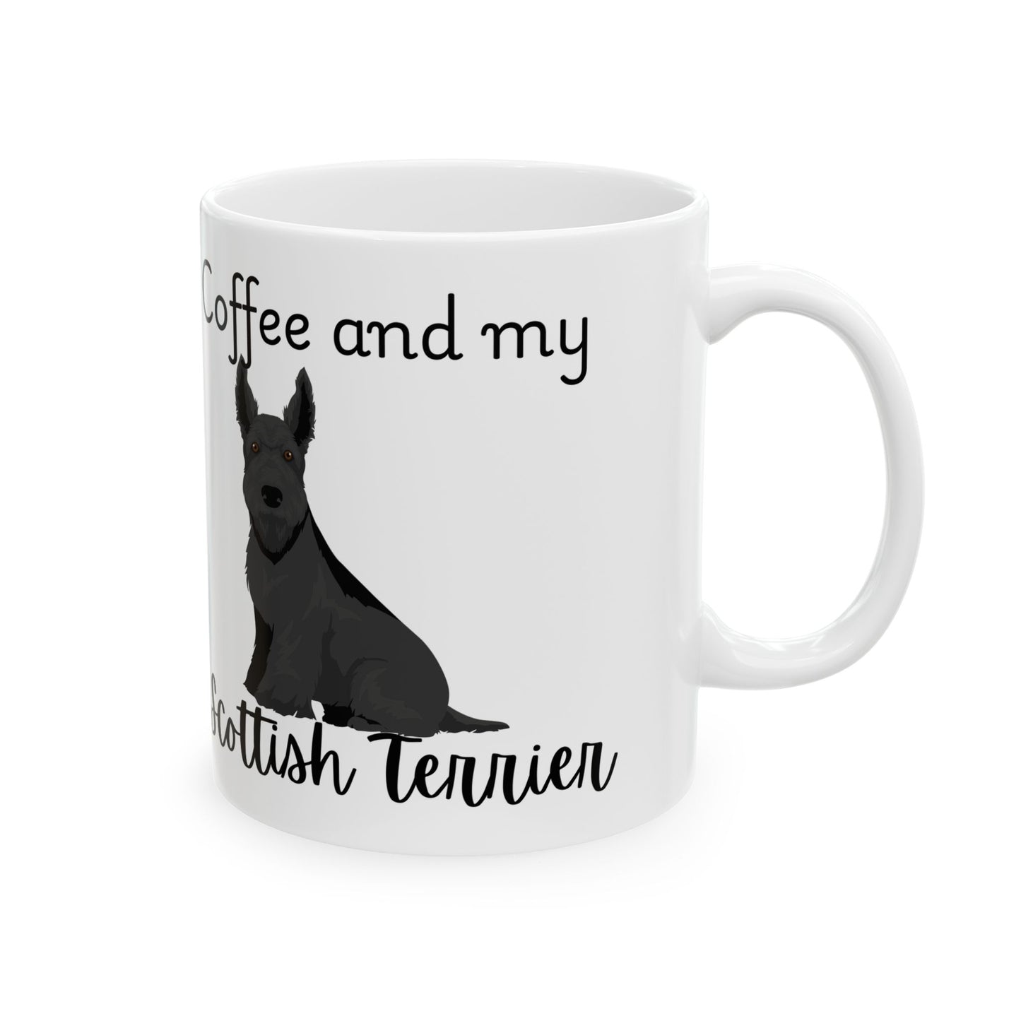 Coffee and My Scottish Terrier Ceramic Mug | Dog Lover Gift, Pet Owner Cup, Cute Mug for Dog Moms, Funny Mug for Coffee Lovers