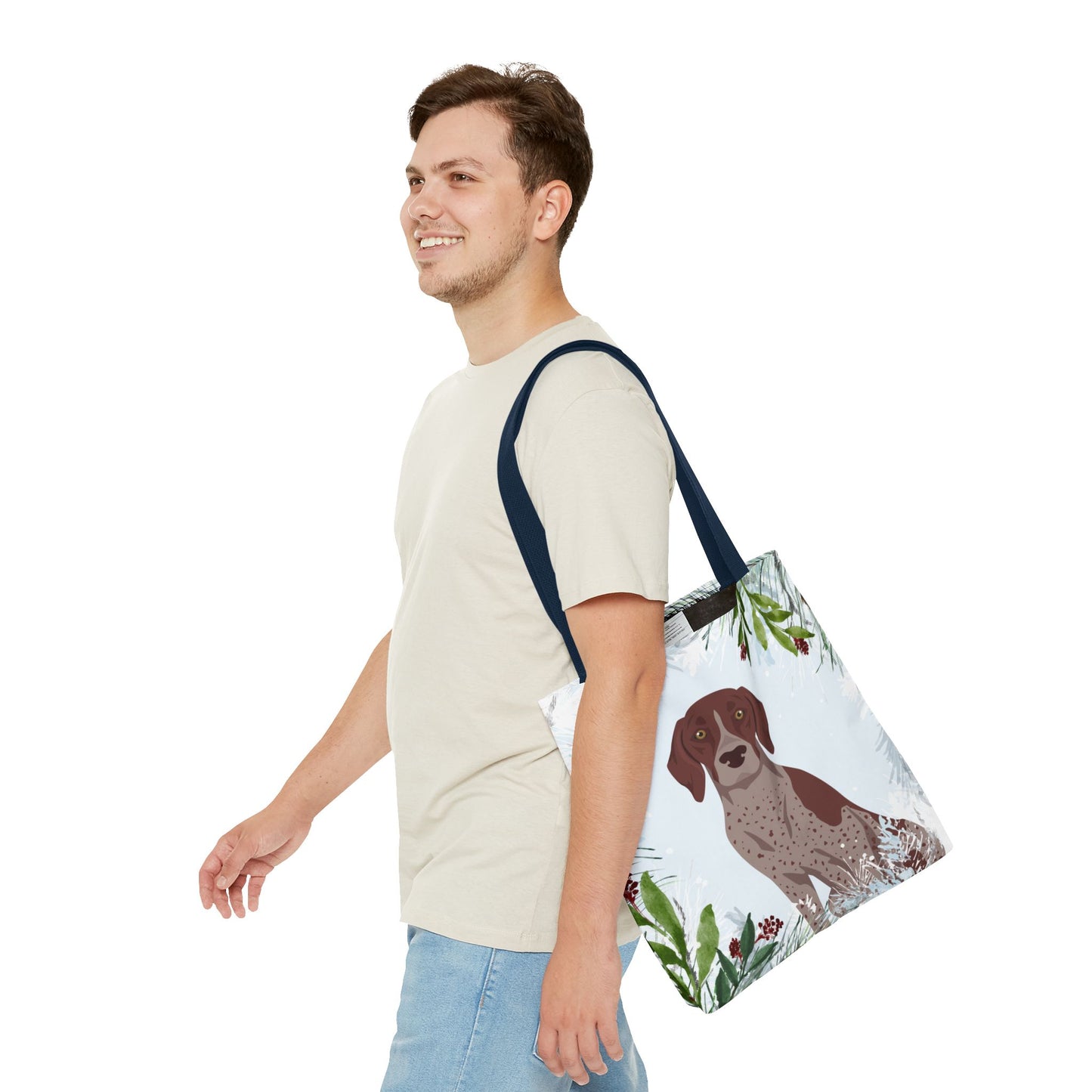 German Shorthaired Pointer Dog Christmas Holiday Tote Bag 16x16