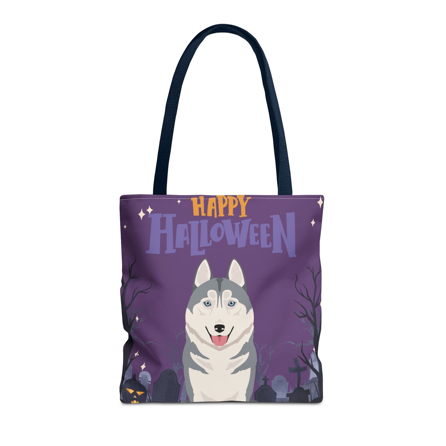 Siberian Husky Dog Happy Halloween Tote Bag 16x16