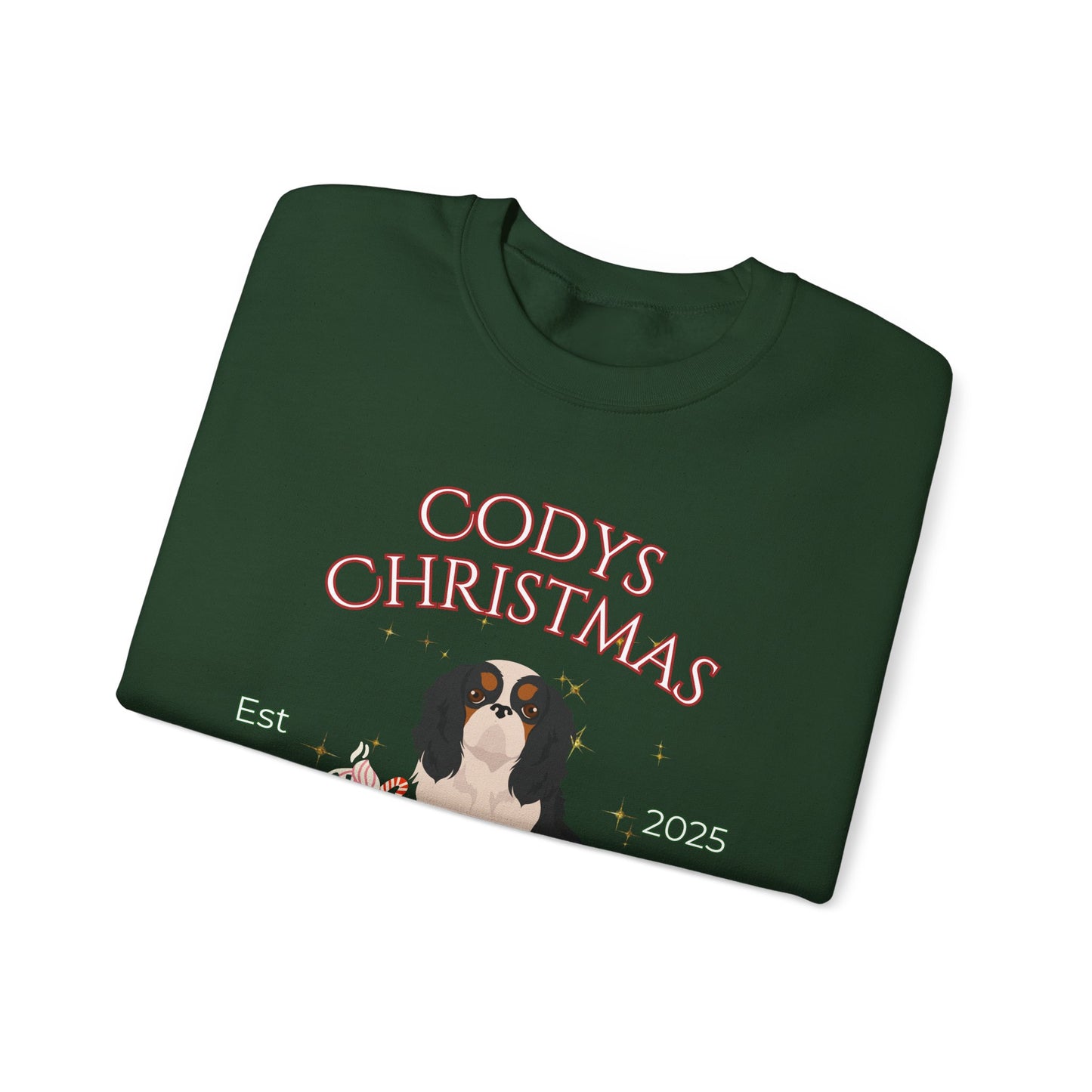 English Toy Spaniel Dog Christmas Social Club Unisex Heavy Blend Crewneck Sweatshirt Custom Name