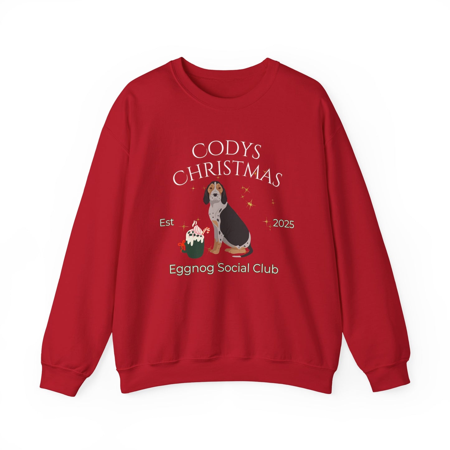 American English Coonhound  Dog Christmas Social Club Unisex Heavy Blend Crewneck Sweatshirt Custom Name