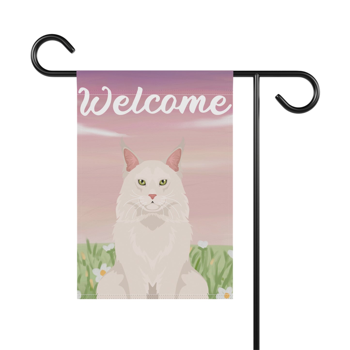 Maine Coon Cat Welcome Garden Flag