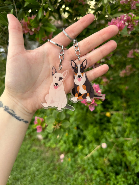 Bull Terrier Dog 2.5in Acrylic Keychain