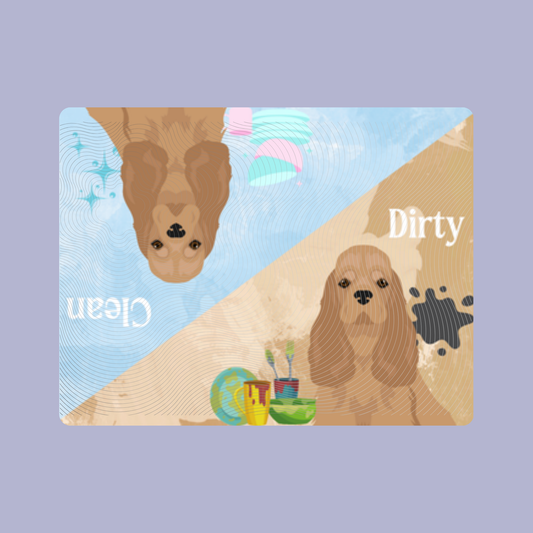 Cocker Spaniel Dog Clean & Dirty Fridge Magnet 3 Pack Set
