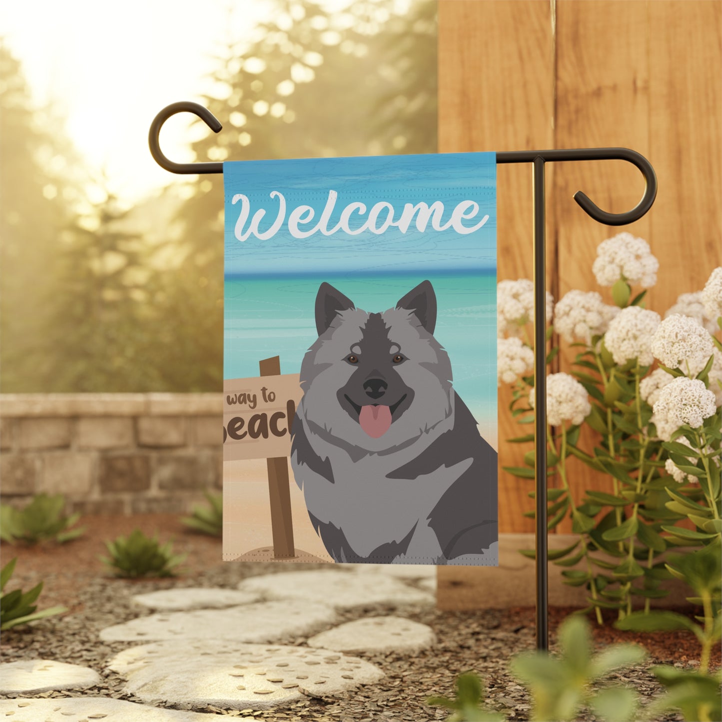 Keeshond Dog Garden Flag