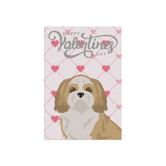 Shih Tzu Dog Valentines Day Garden Flag