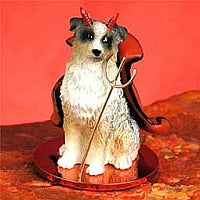 Australian Shepherd Dog Devil Figurine