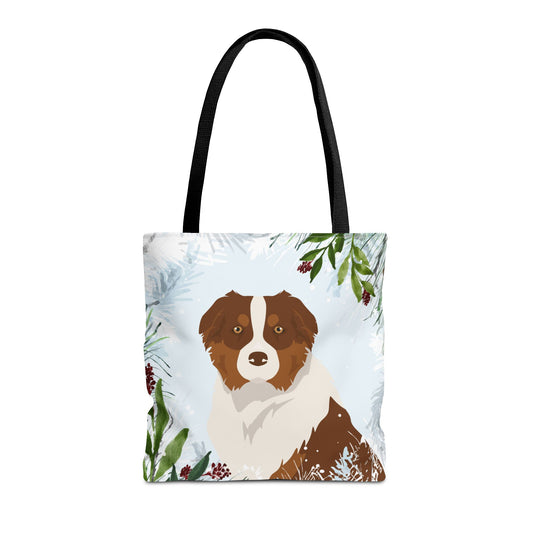 Australian Shepherd Dog Christmas Holiday Tote Bag 16x16