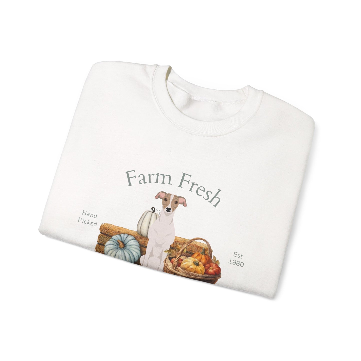 Whippet Dog Fall Farm Fresh Unisex Heavy Blend Crewneck Sweatshirt