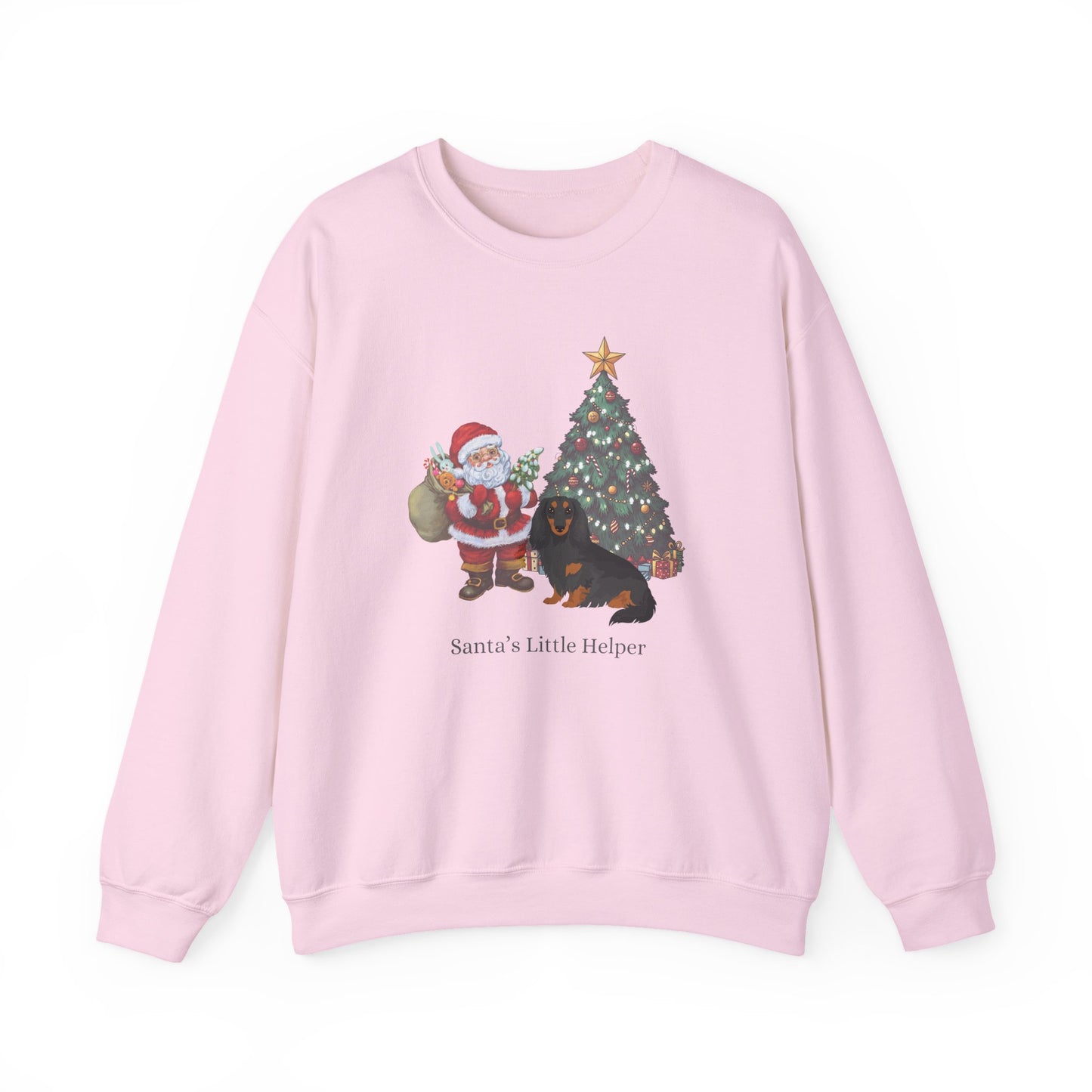 Dachshund Dog Santa's Little Helper Unisex Heavy Blend Crewneck Sweatshirt