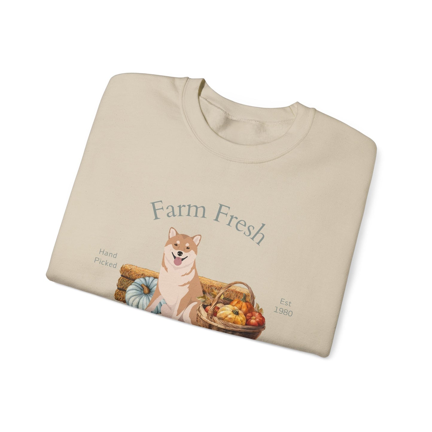 Shiba Inu Dog Fall Farm Fresh Unisex Heavy Blend Crewneck Sweatshirt