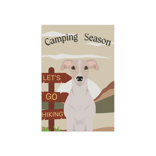 Whippet Dog Camping Garden Flag