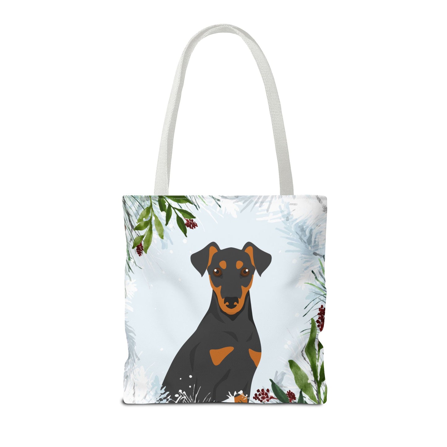 German Pinscher Dog Christmas Holiday Tote Bag 16x16