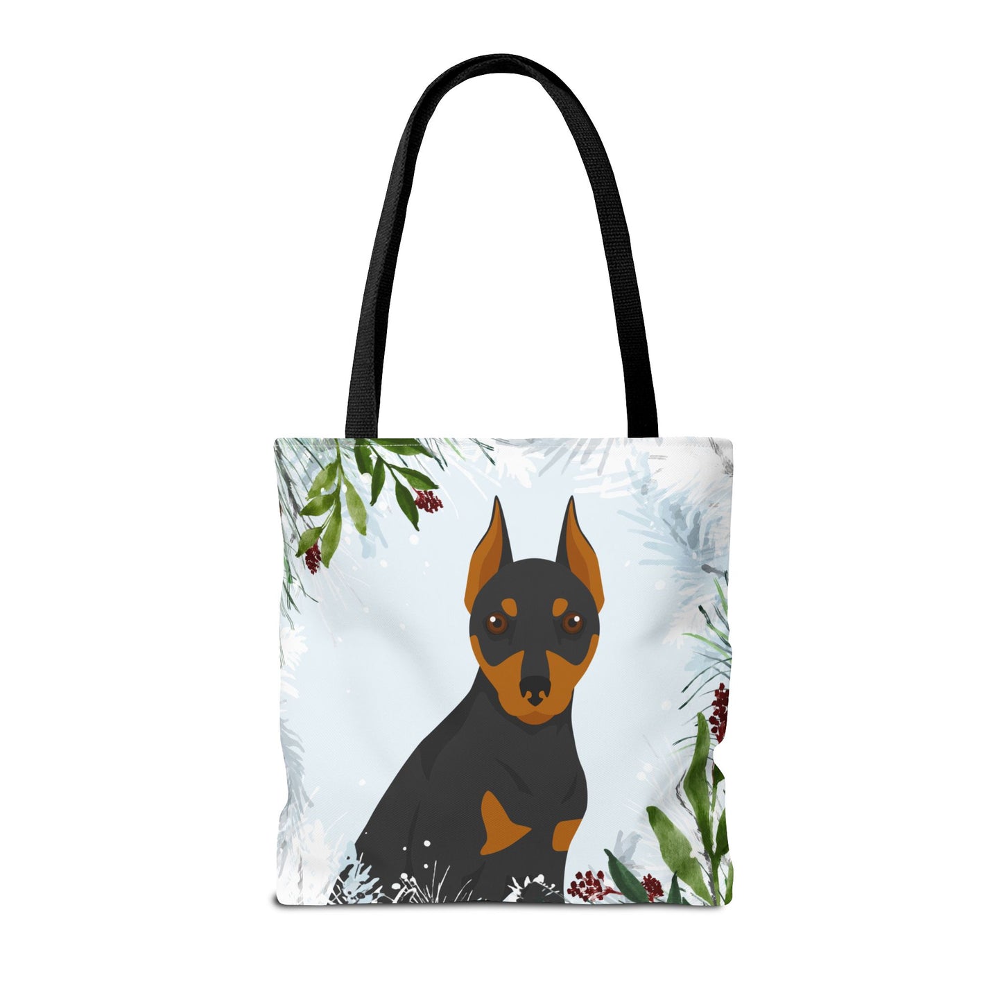 Miniature Pinscher Dog Christmas Holiday Tote Bag 16x16