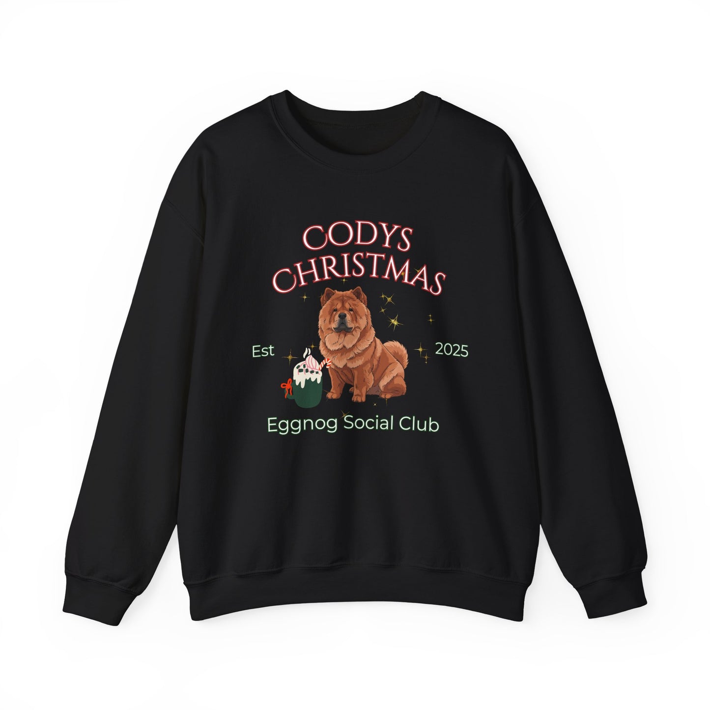 Chow Chow Dog Christmas Social Club Unisex Heavy Blend Crewneck Sweatshirt Custom Name