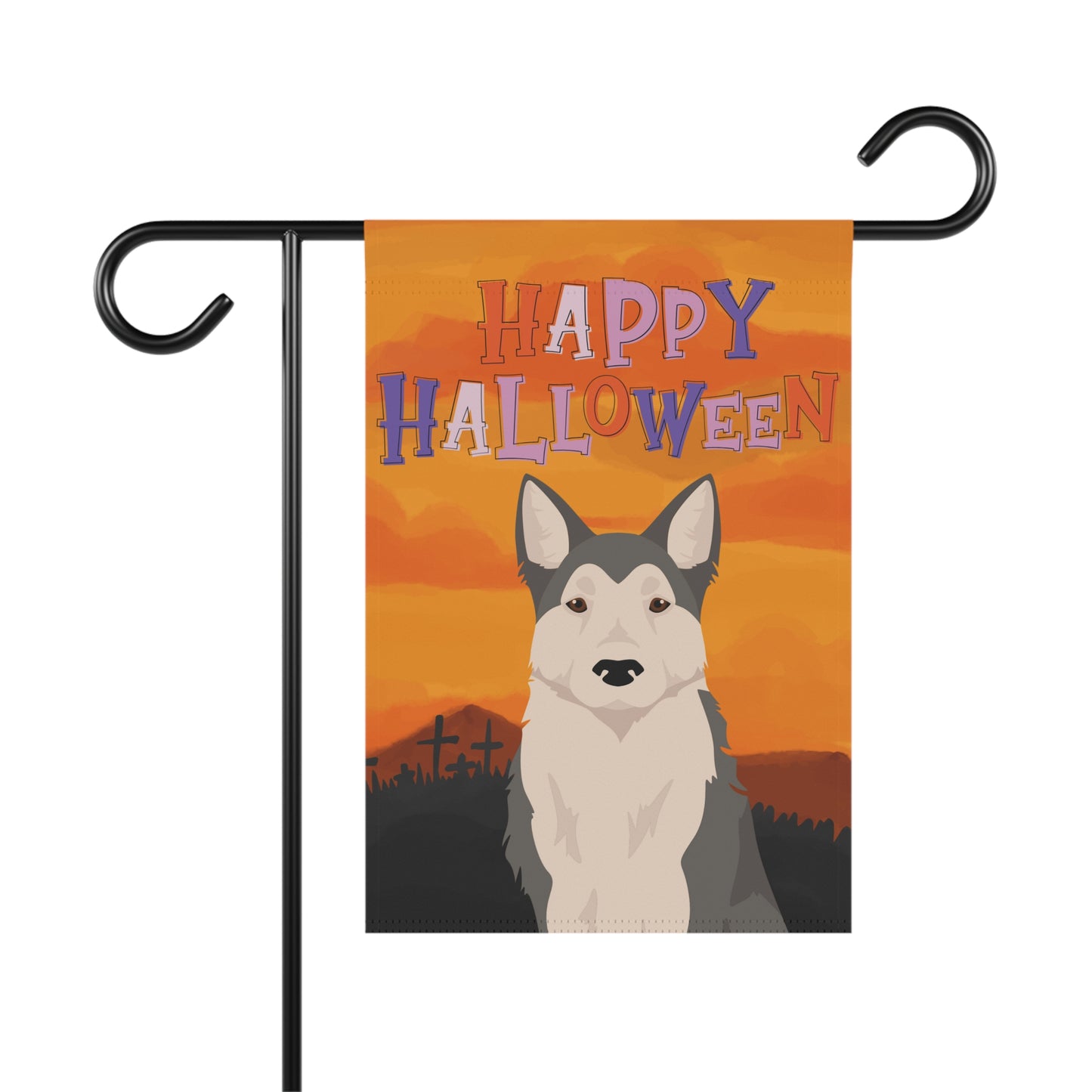 West Siberian Laika Dog Halloween Garden Flag