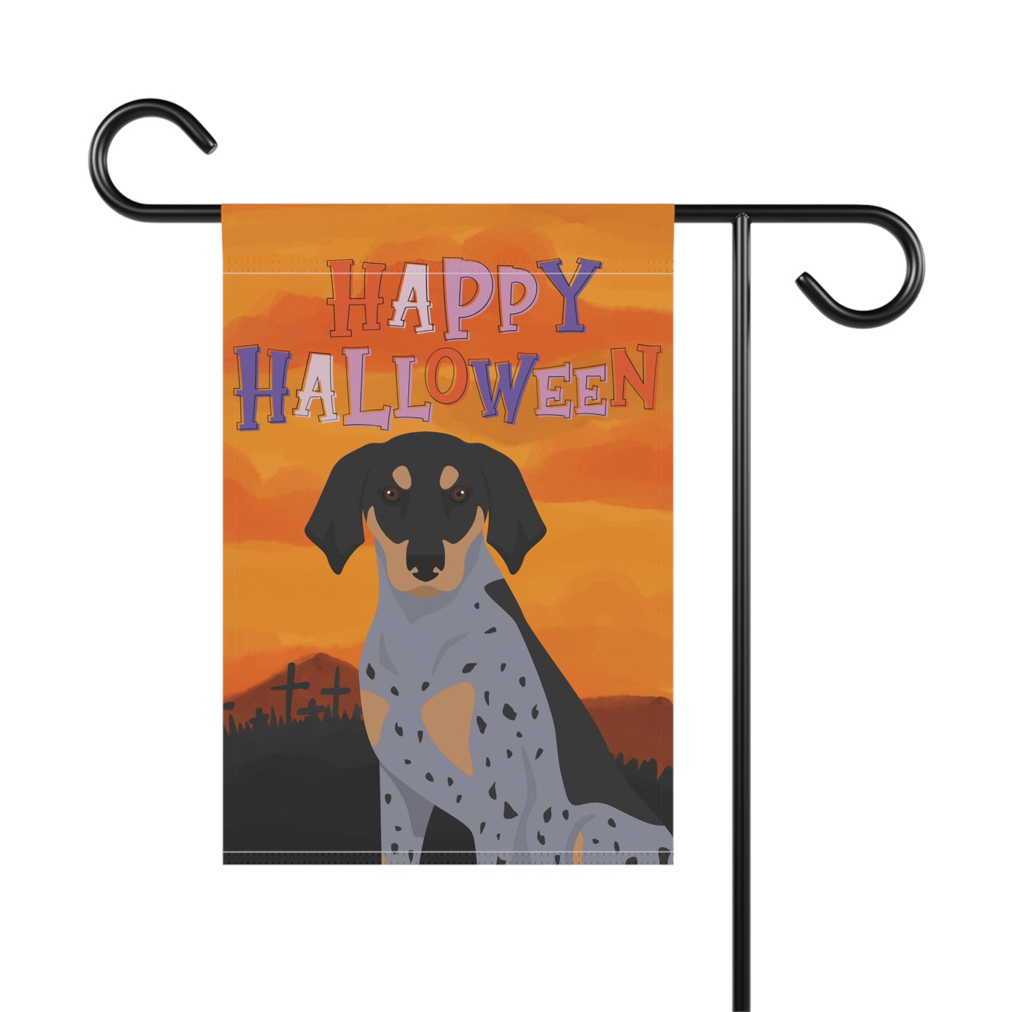 Bluetick Coonhound Dog Halloween Garden Flag