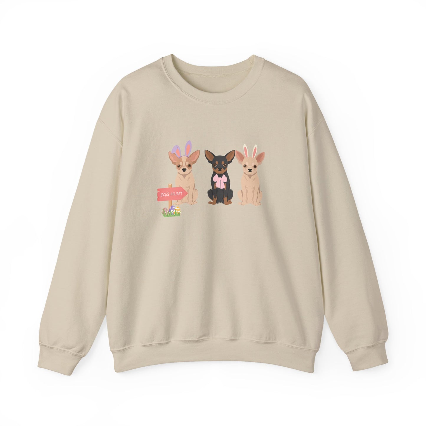 Chihuahua Dog Easter Unisex Heavy Blend Crewneck Sweatshirt, easter, Cute Dog Mom Gift