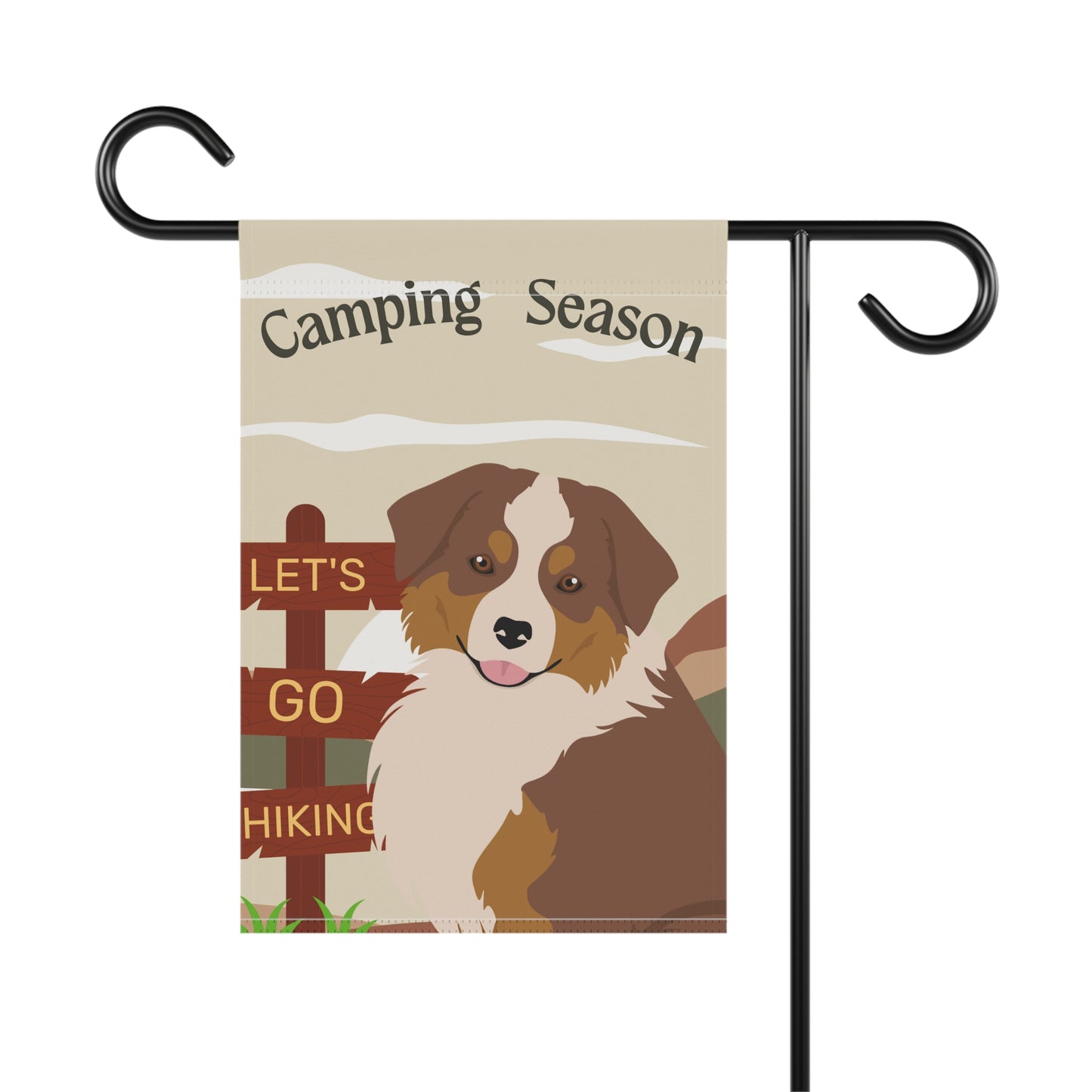 Miniature American Shepherd Dog Camping Garden Flag