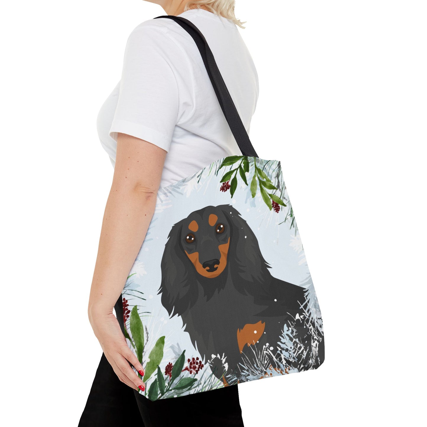 Dachshund Dog Christmas Holiday Tote Bag 16x16