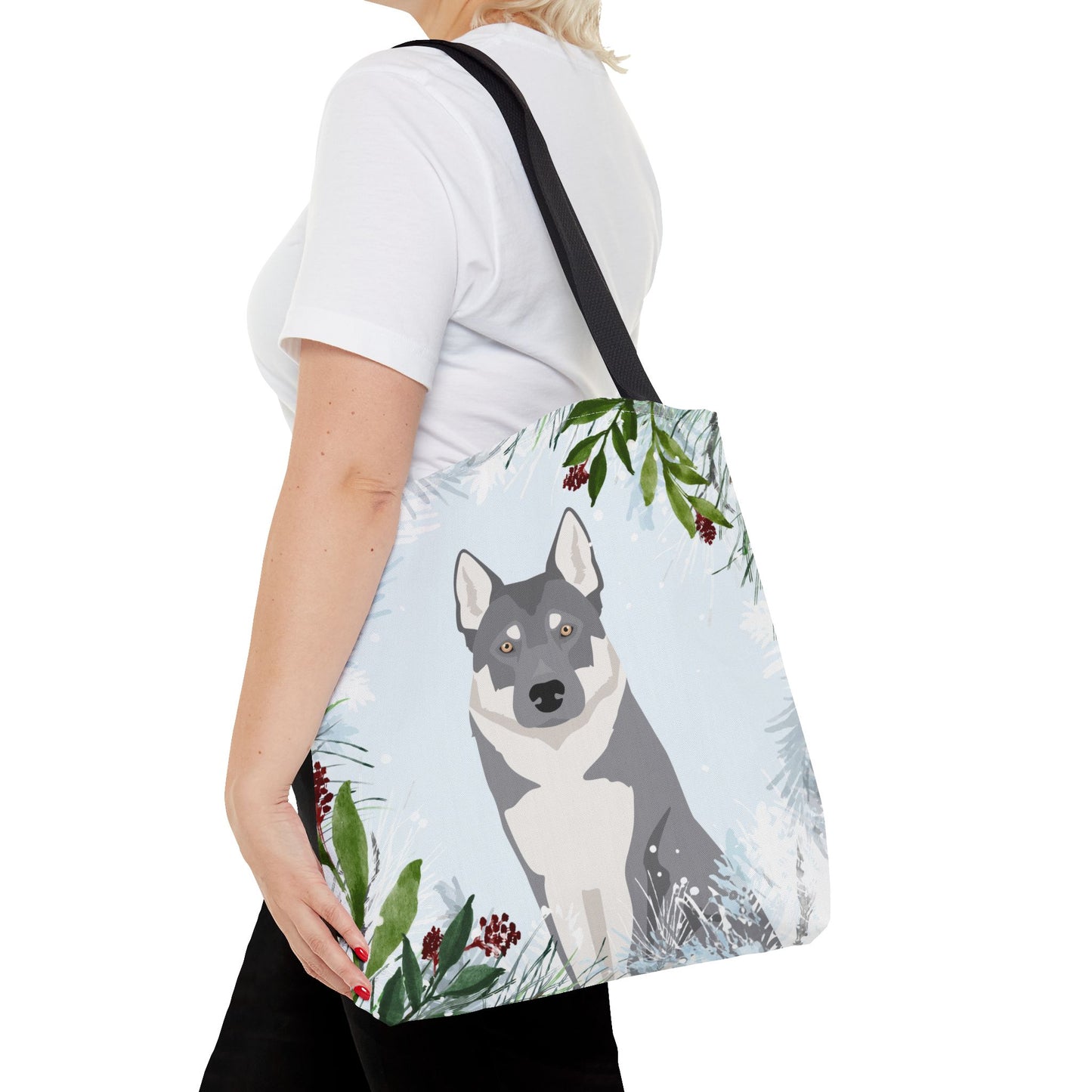 Czechoslovakian Wolfdog Dog Christmas Holiday Tote Bag 16x16