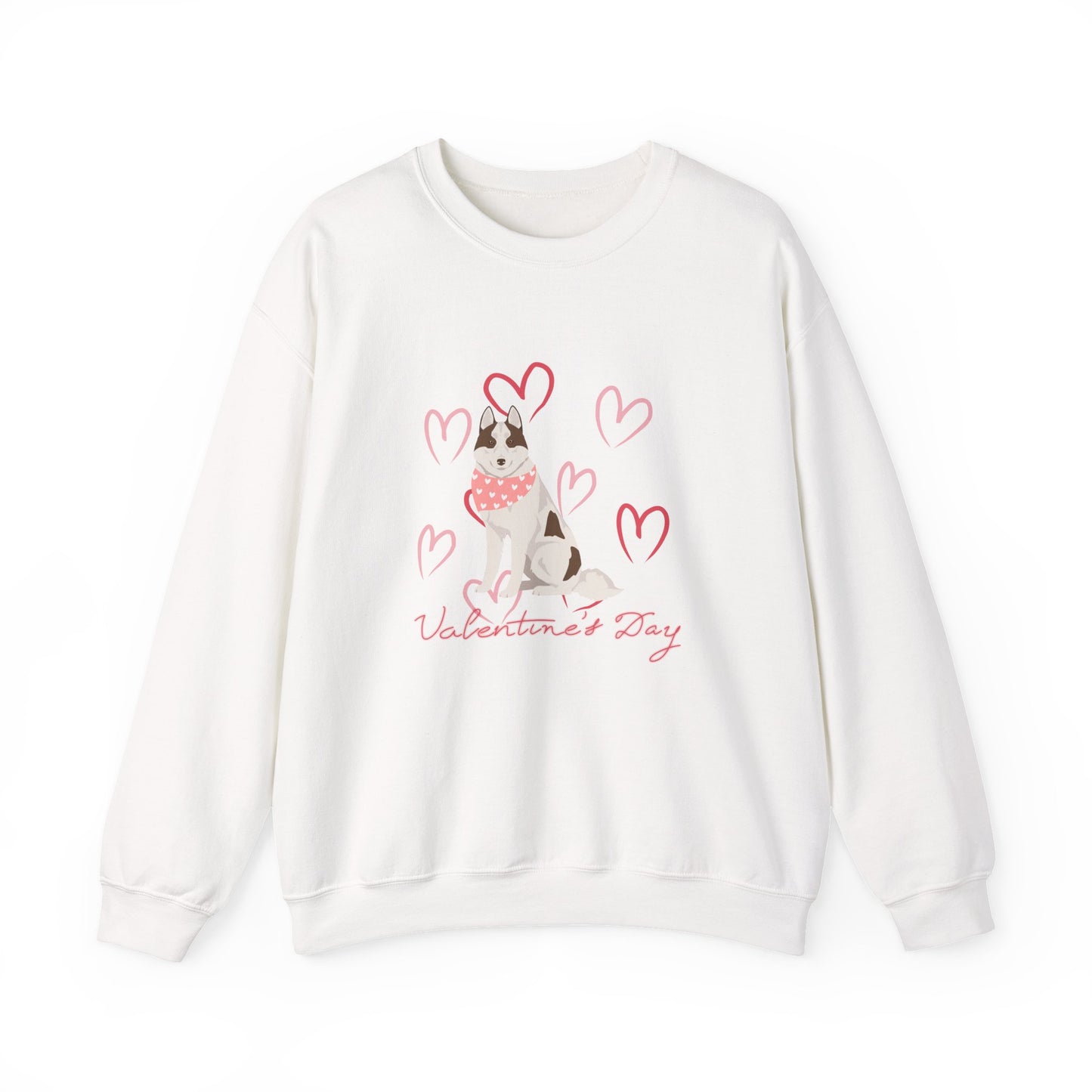 Siberian Husky Dog Valentines Day Unisex Heavy Blend Crewneck Sweatshirt