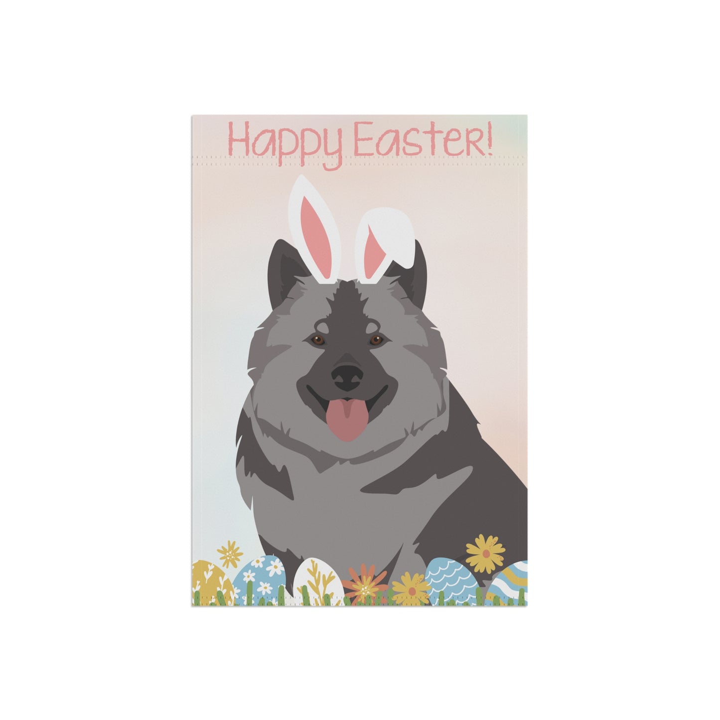 Keeshond Dog Happy Easter Garden Flag