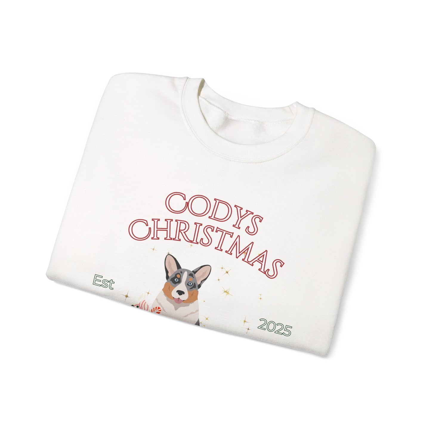 Cardigan Welsh Corgi Dog Christmas Social Club Unisex Heavy Blend Crewneck Sweatshirt Custom Name