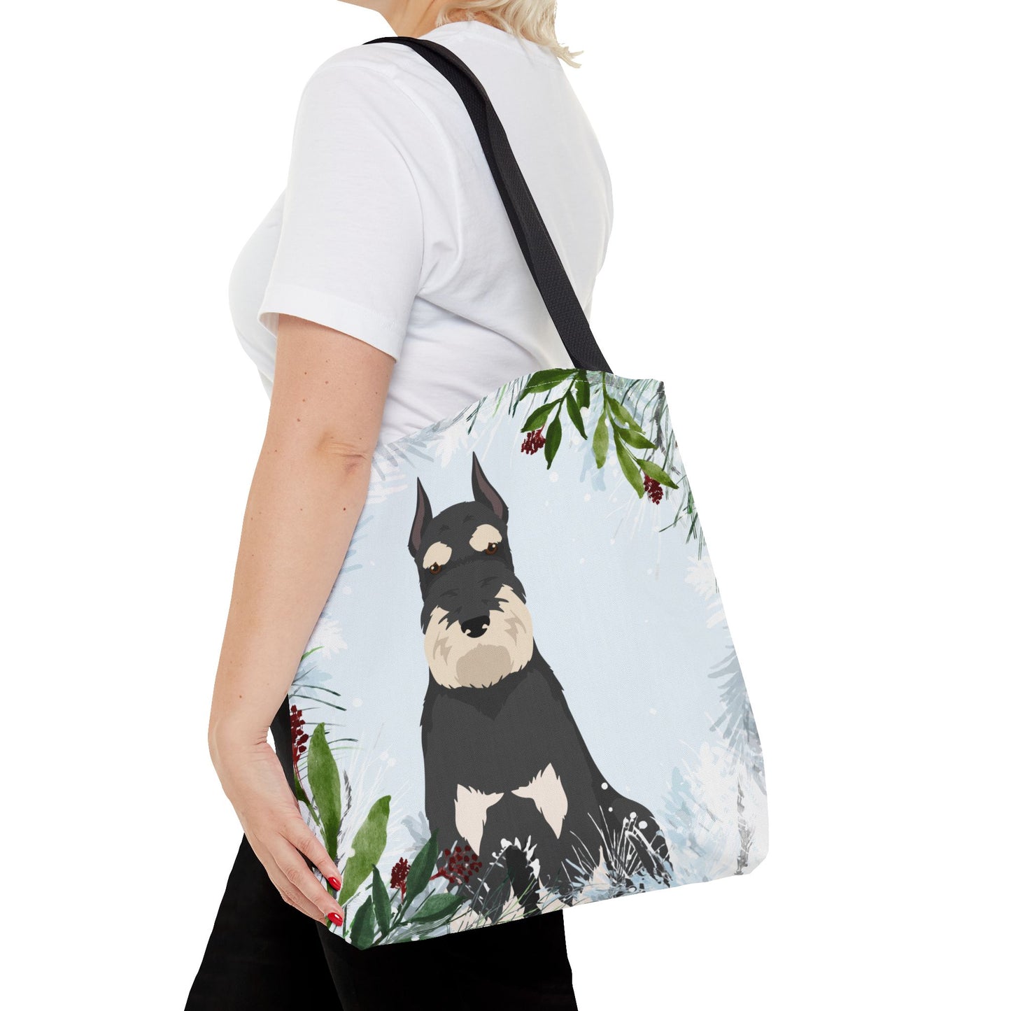 Schnauzer Dog Christmas Holiday Tote Bag 16x16