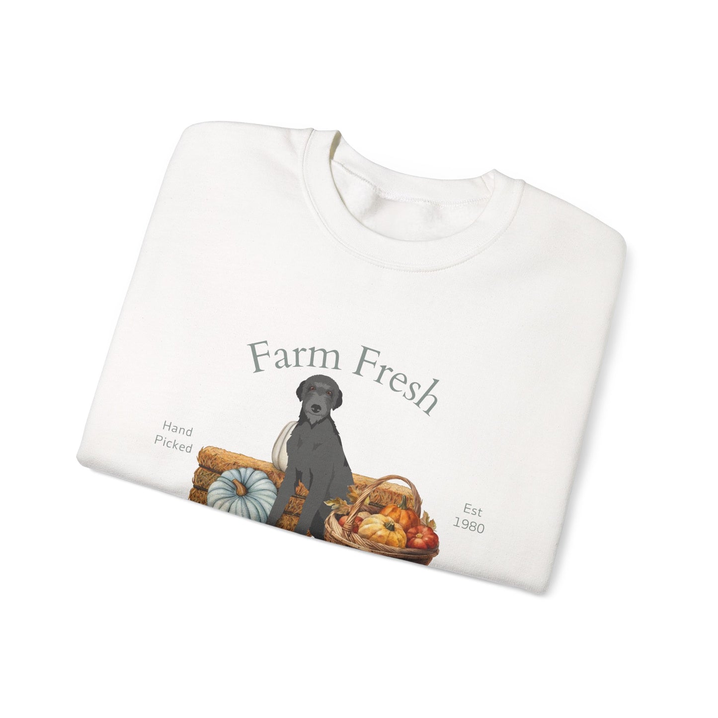 Scottish Deerhound Dog Fall Farm Fresh Unisex Heavy Blend Crewneck Sweatshirt