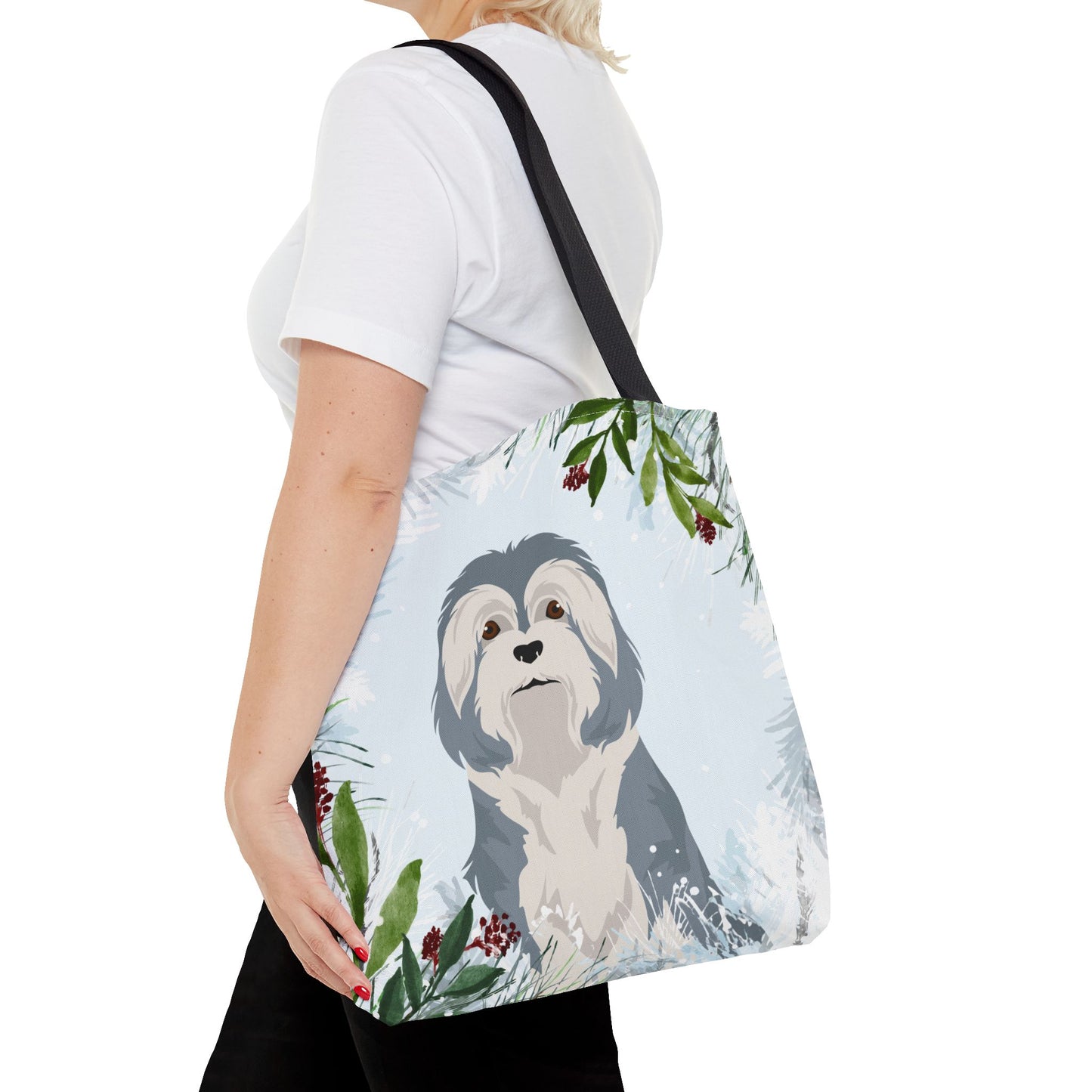 Lowchen Dog Christmas Holiday Tote Bag 16x16