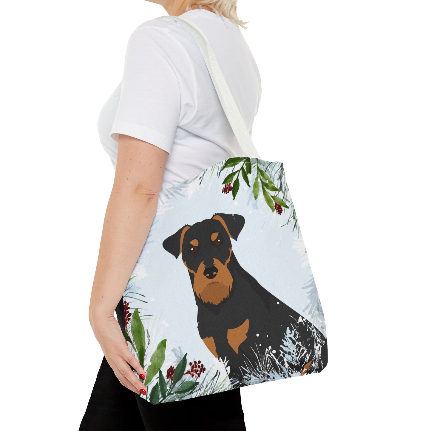 Jagdterrier Dog Christmas Holiday Tote Bag 16x16