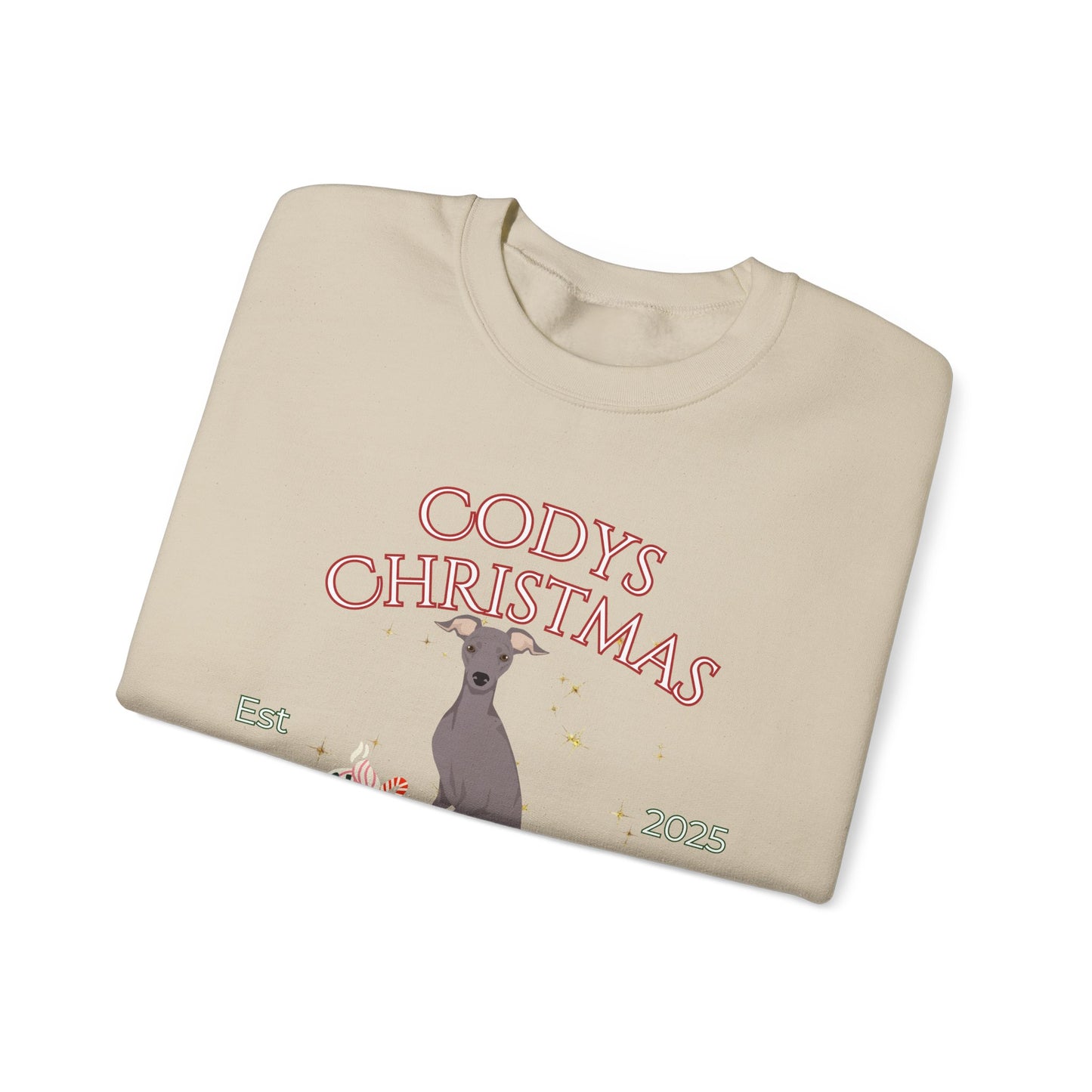 Italian Greyhound Dog Christmas Social Club Unisex Heavy Blend Crewneck Sweatshirt Custom Name