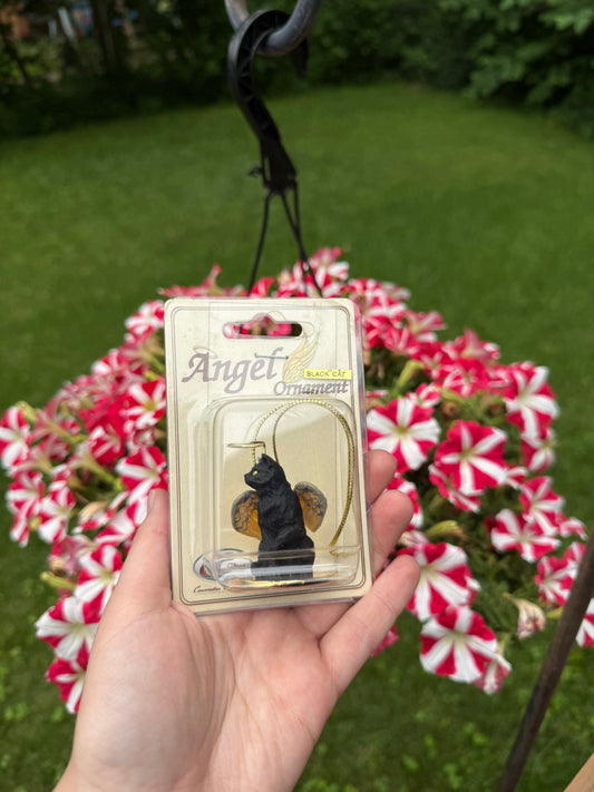 Black Cat Angel Figurine
