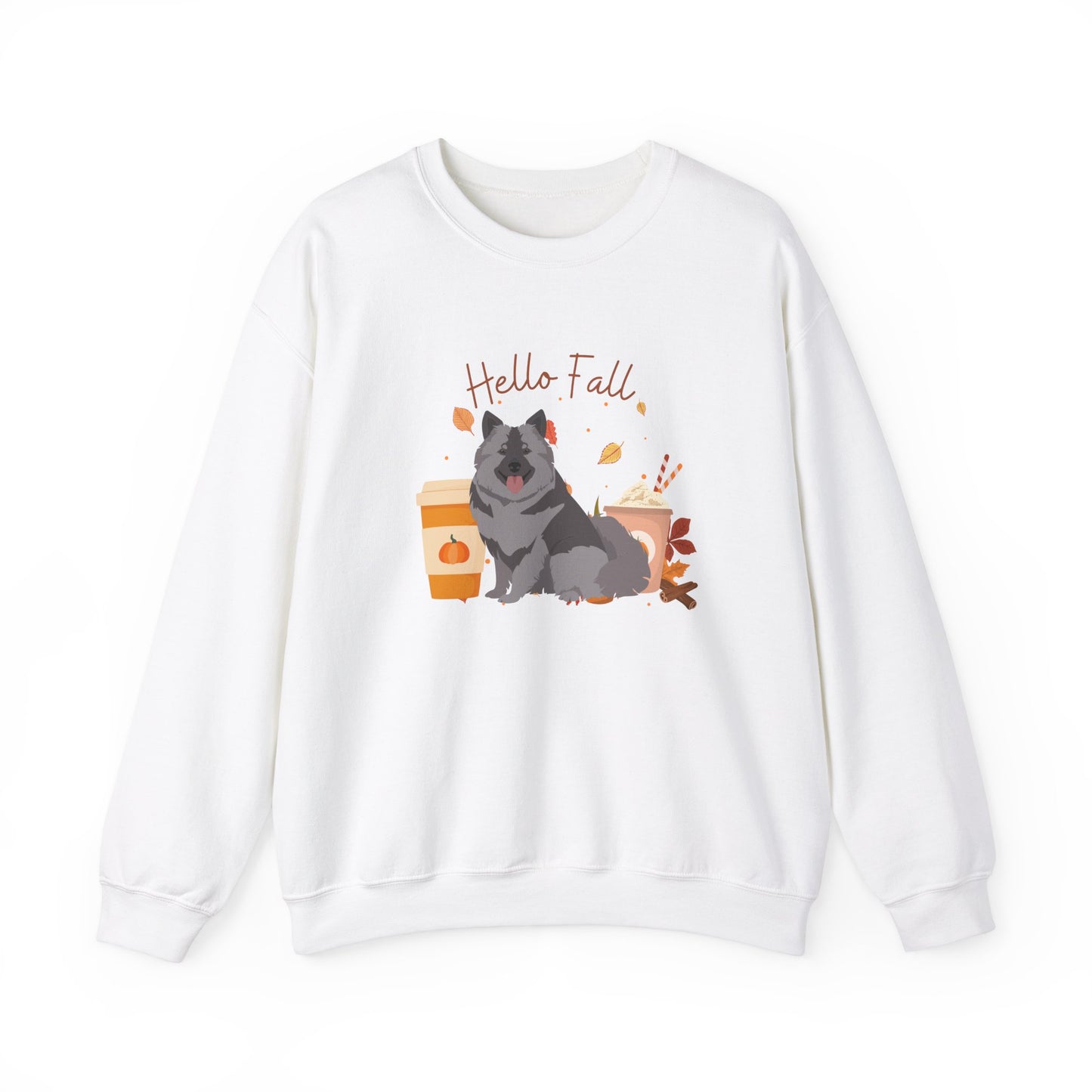 Keeshond Dog Fall Halloween Unisex Heavy Blend Crewneck Sweatshirt