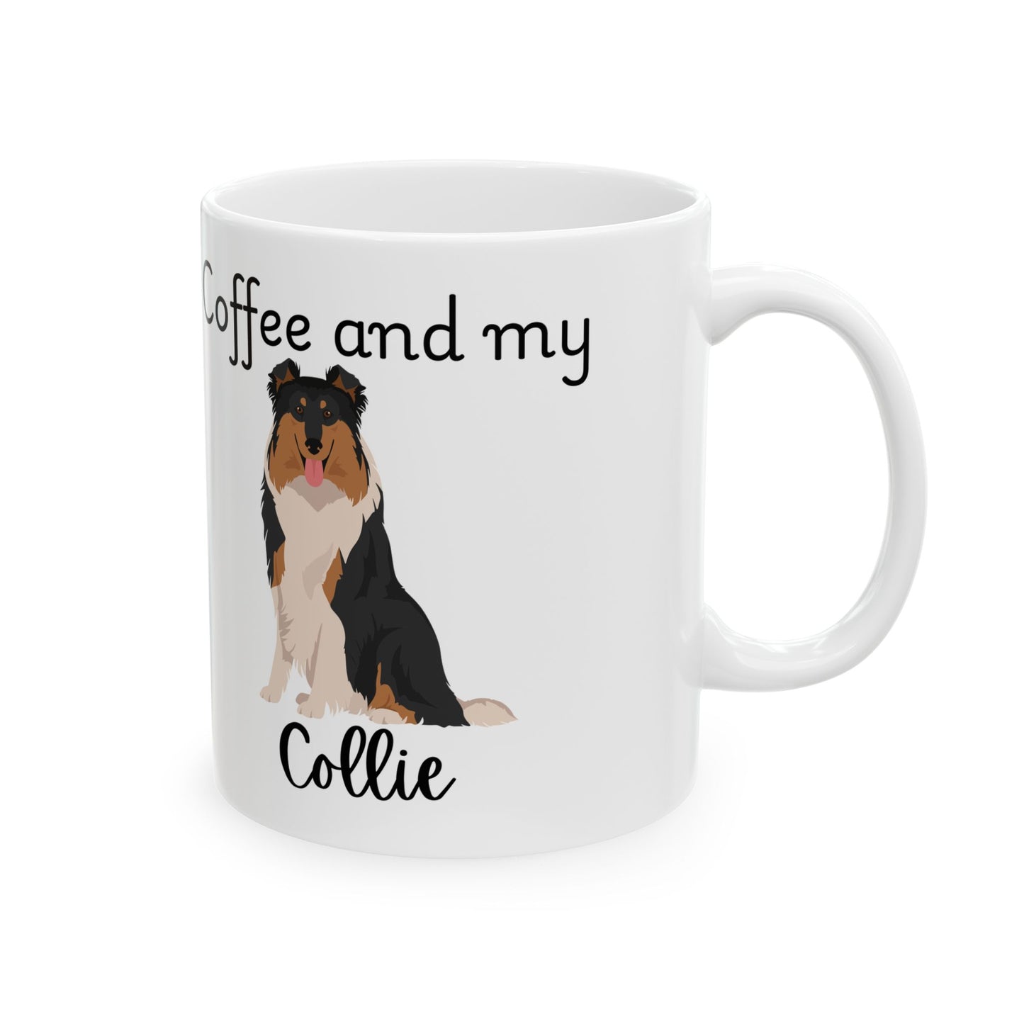 Coffee and My Collie Ceramic Mug | Dog Lover Gift, Pet Owner Cup, Cute Mug for Dog Moms, Funny Mug for Coffee Lovers