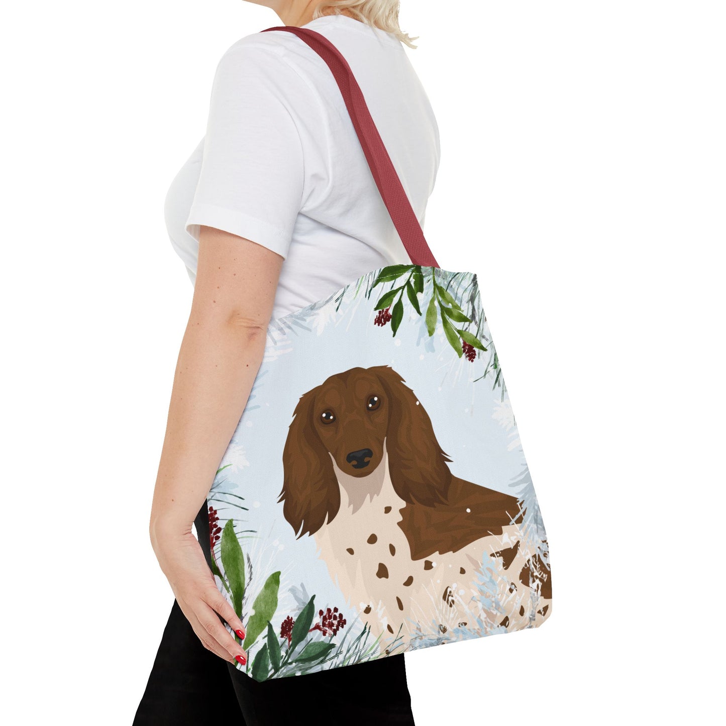 Dachshund Dog Christmas Holiday Tote Bag 16x16
