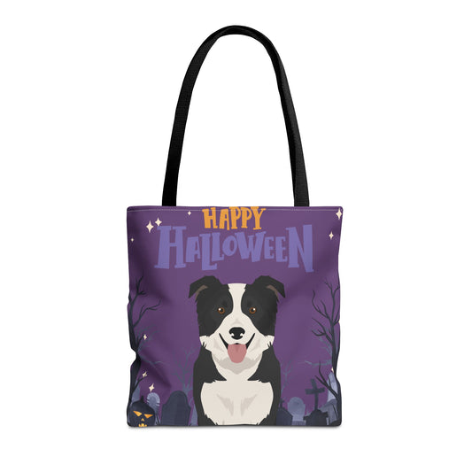 Border Collie Dog Happy Halloween Tote Bag 16x16