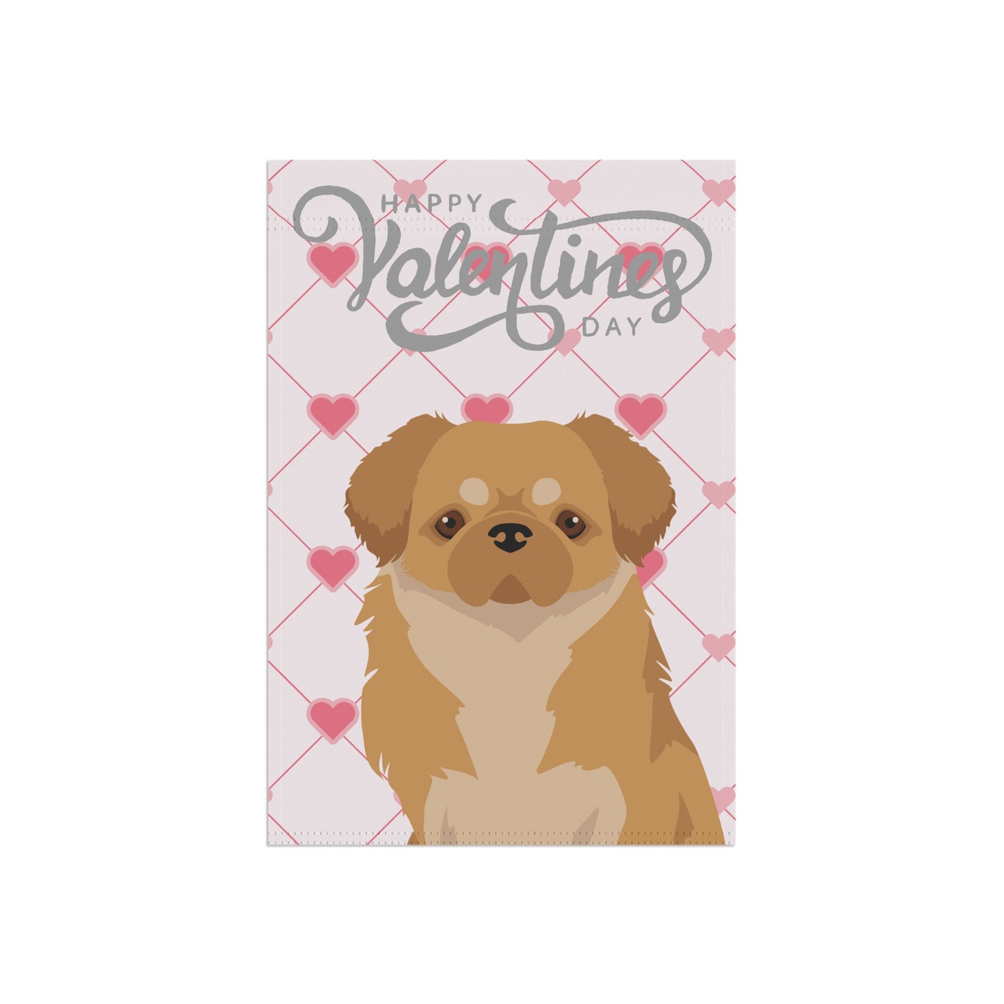 Tibetan Spaniel Dog Valentines Day Garden Flag