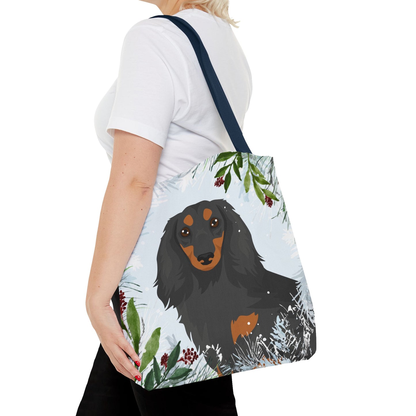 Dachshund Dog Christmas Holiday Tote Bag 16x16