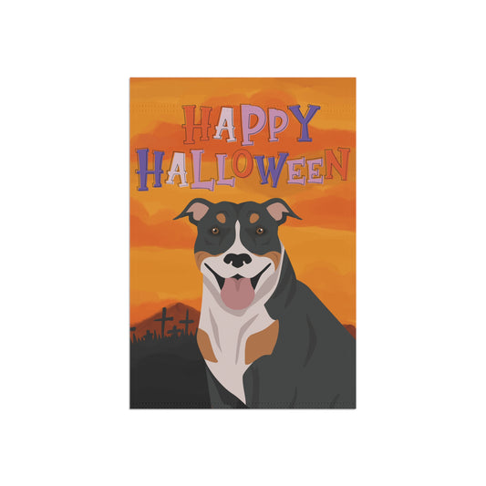 Pit Bull Dog Halloween Garden Flag