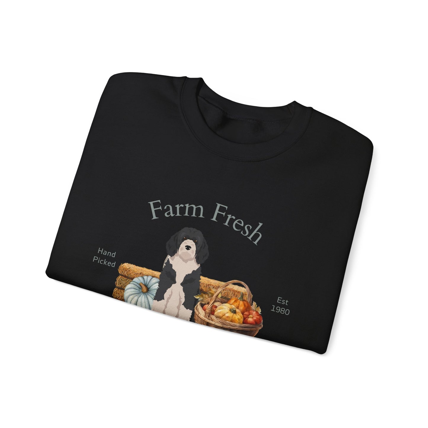 Portuguese Water Dog Dog Fall Farm Fresh Unisex Heavy Blend Crewneck Sweatshirt
