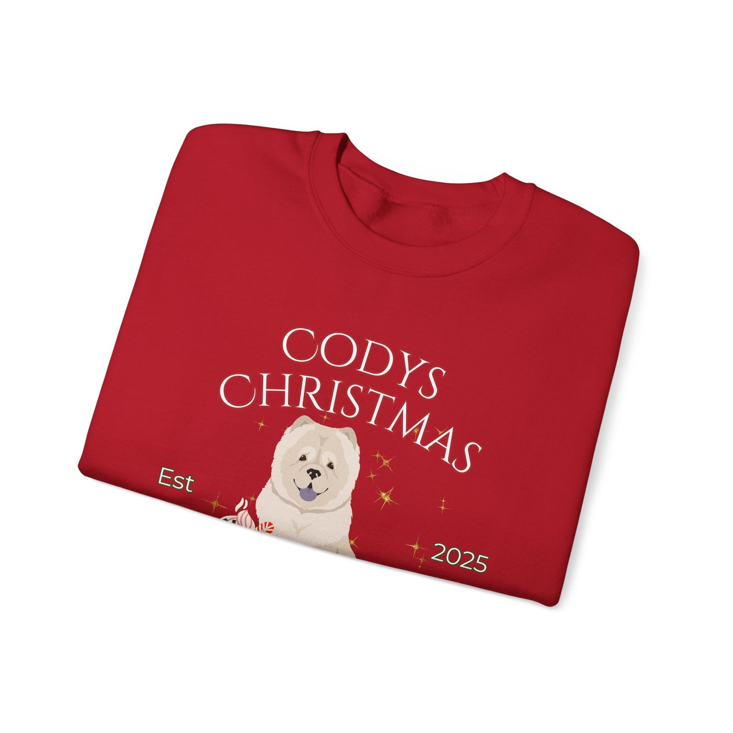 Chow Chow Dog Christmas Social Club Unisex Heavy Blend Crewneck Sweatshirt Custom Name