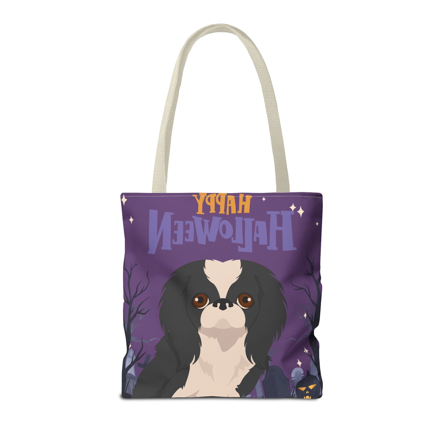 Japanese Chin Dog Happy Halloween Tote Bag 16x16