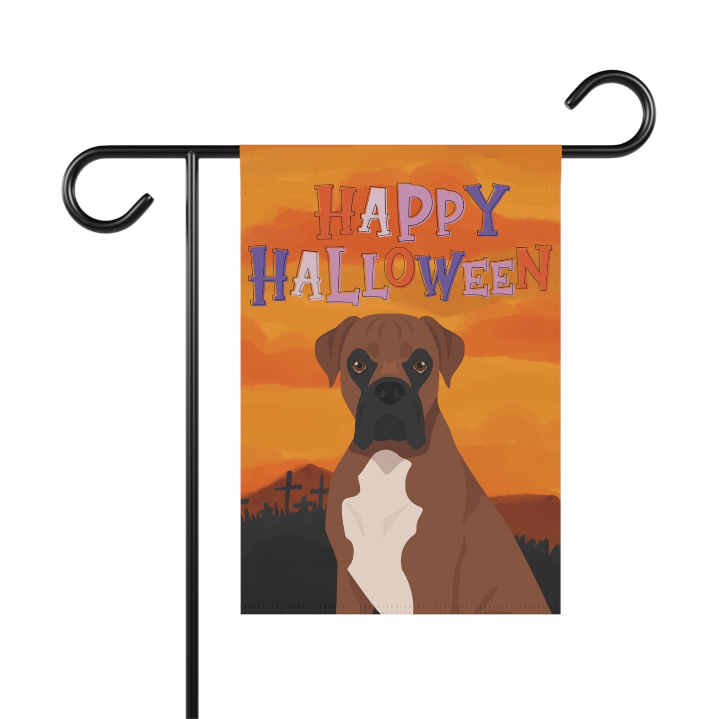 Boxer Dog Halloween Garden Flag