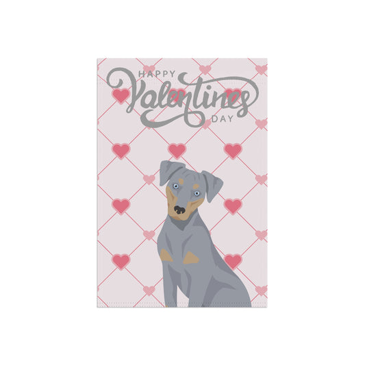 Blue Lacy Dog Valentines Day Garden Flag