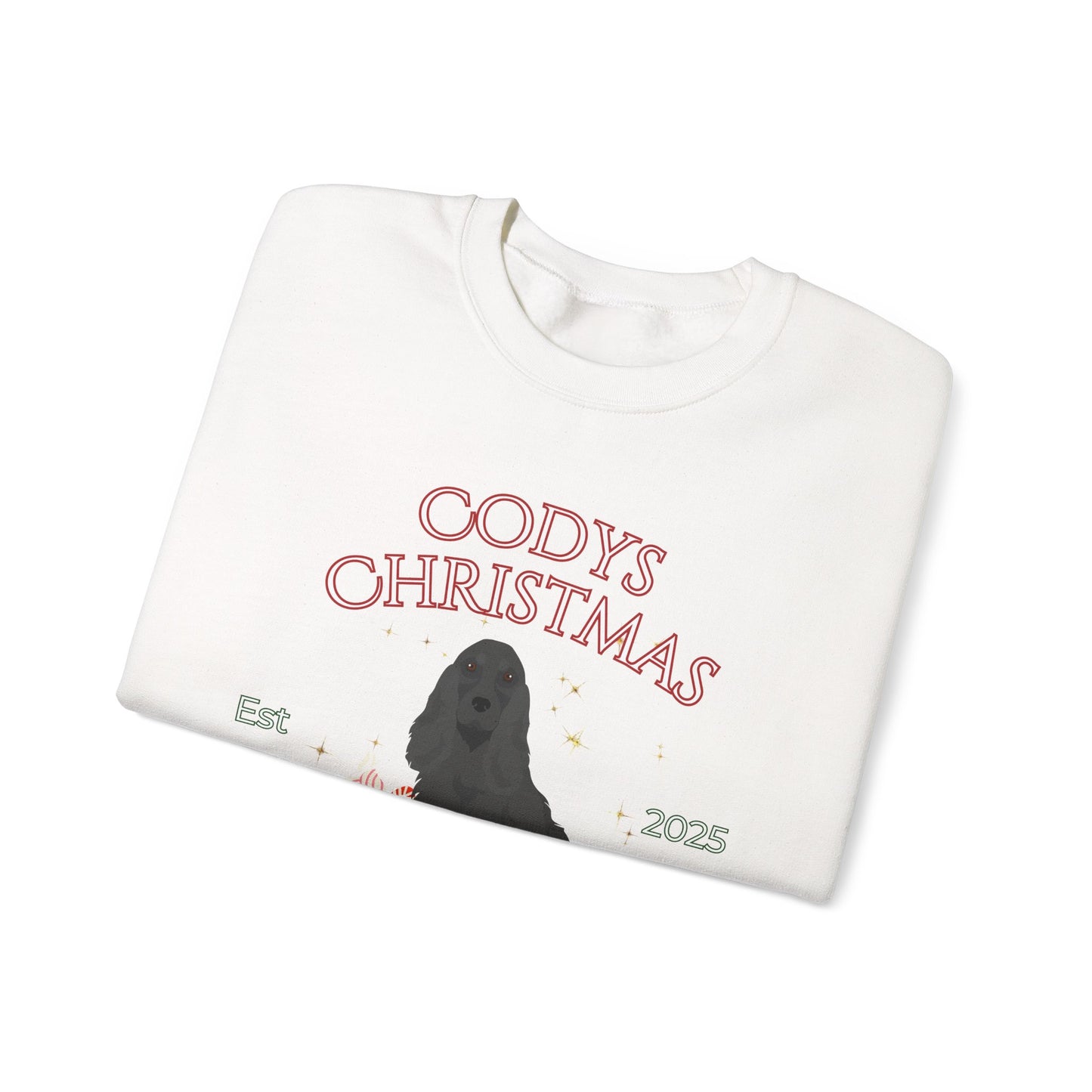 English Cocker Spaniel Dog Christmas Social Club Unisex Heavy Blend Crewneck Sweatshirt Custom Name
