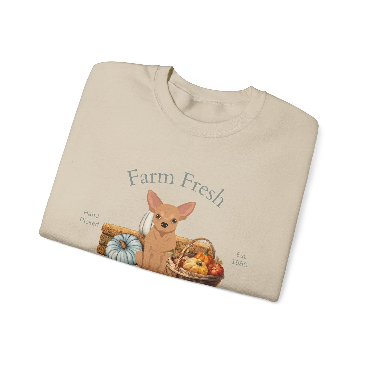 Chihuahua Dog Fall Farm Fresh Unisex Heavy Blend Crewneck Sweatshirt