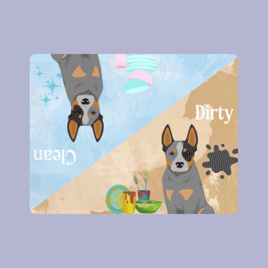 Australian Cattle Dog Clean & Dirty Fridge Magnet 3 Pack Set