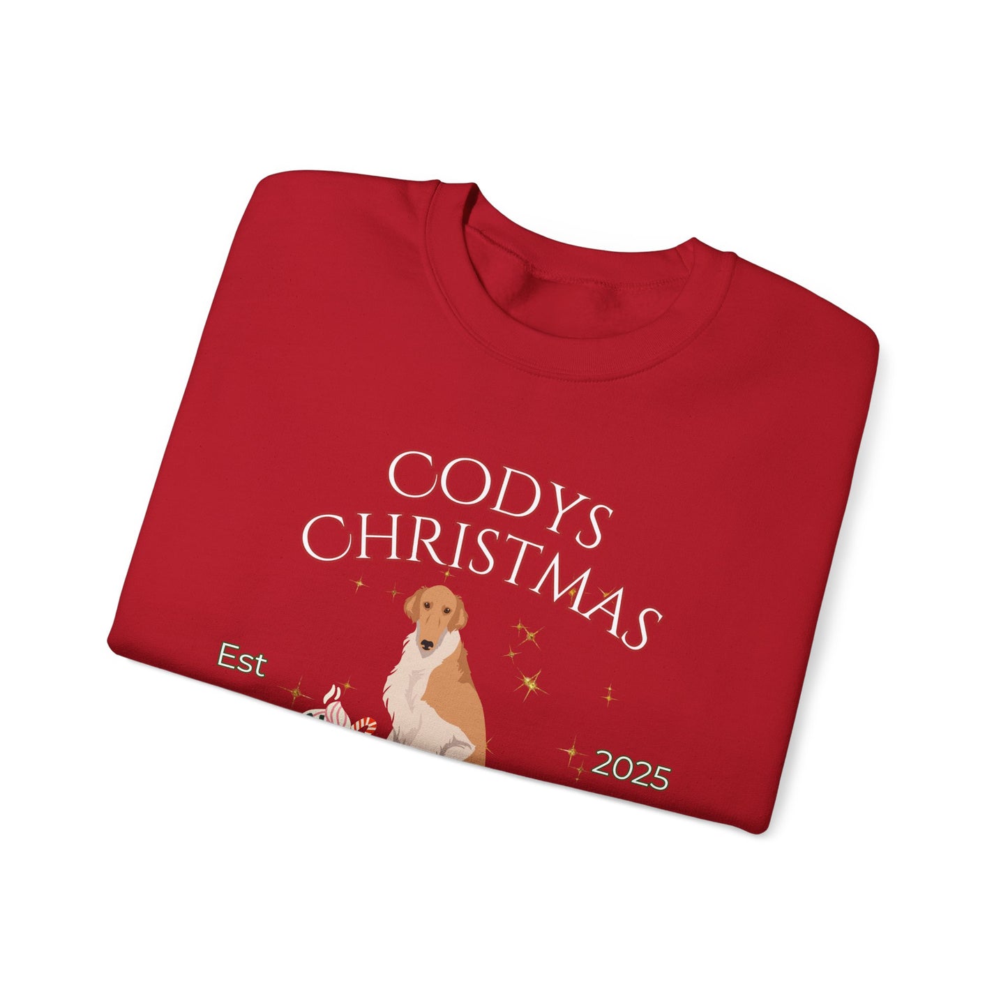 Borzoi Dog Christmas Social Club Unisex Heavy Blend Crewneck Sweatshirt Custom Name
